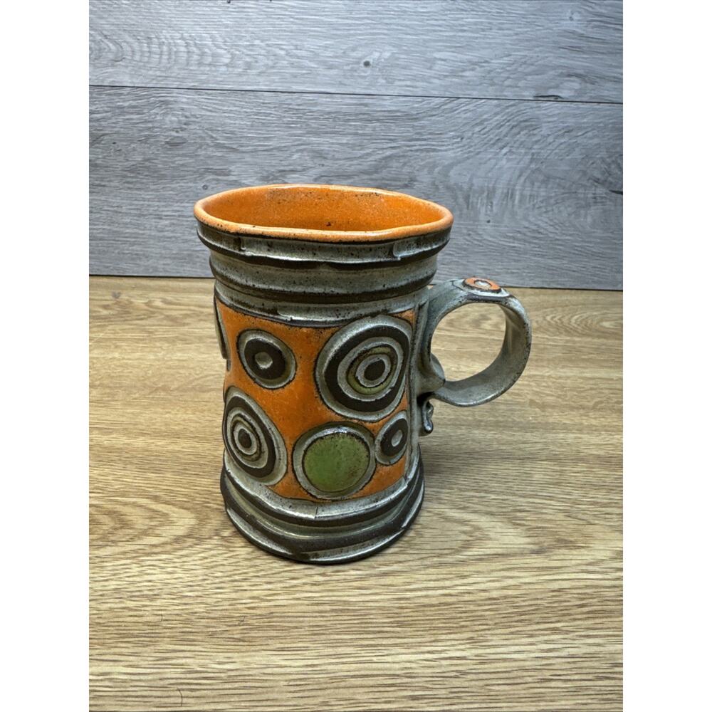Boyan Moskov studio pottery mug 4-7/8”Tall ~Signed